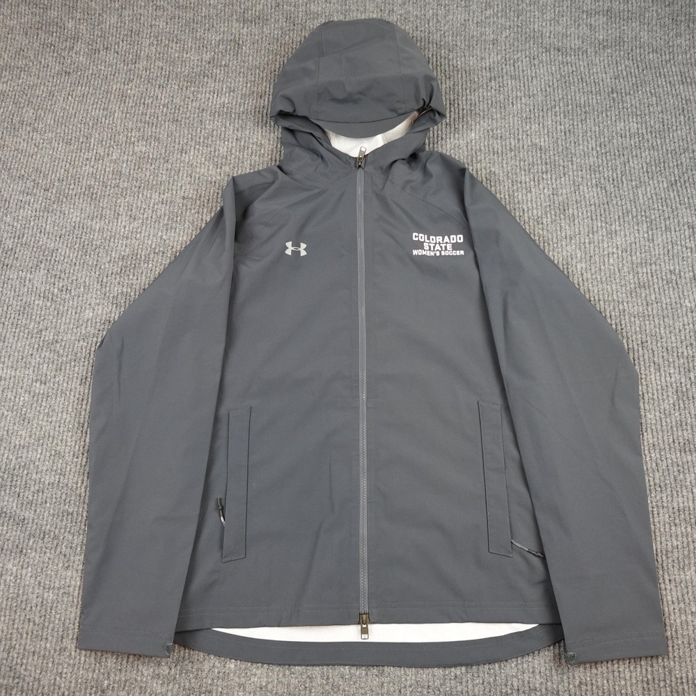 Colorado State Rams Jacket Womens Medium Gray NCAA Soccer Under Armour Hooded